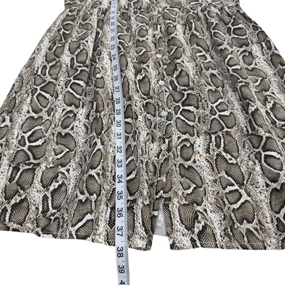 Laura Bianchi Women Sleeveless Snake Print Button-Up Dress SZ M 100% Linen - Picture 7 of 11